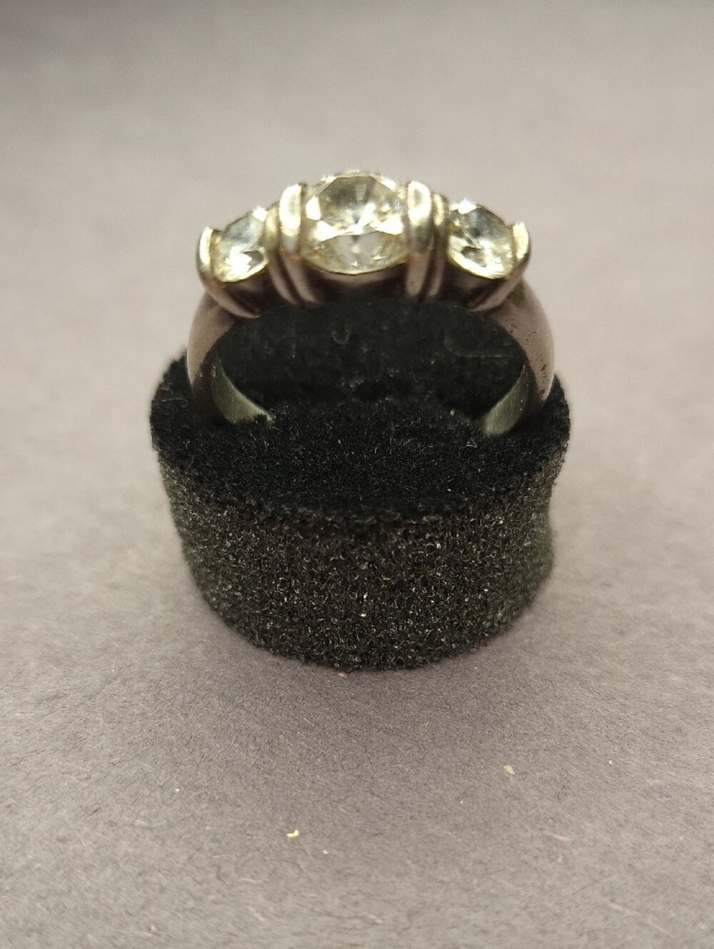 Sterling Silver Three-Stone CZ Ring
